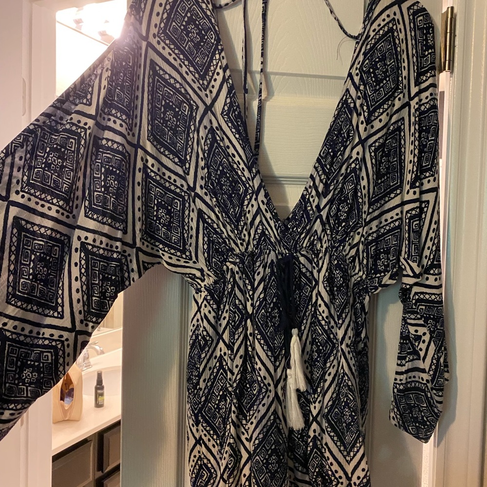 Vici romper blue and white